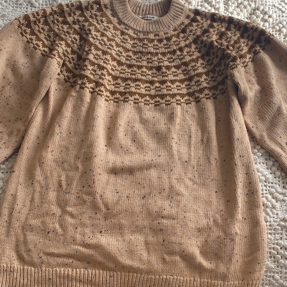 Oversized Fair Isle Sweater in Camel Confetti - Picture 2 of 8